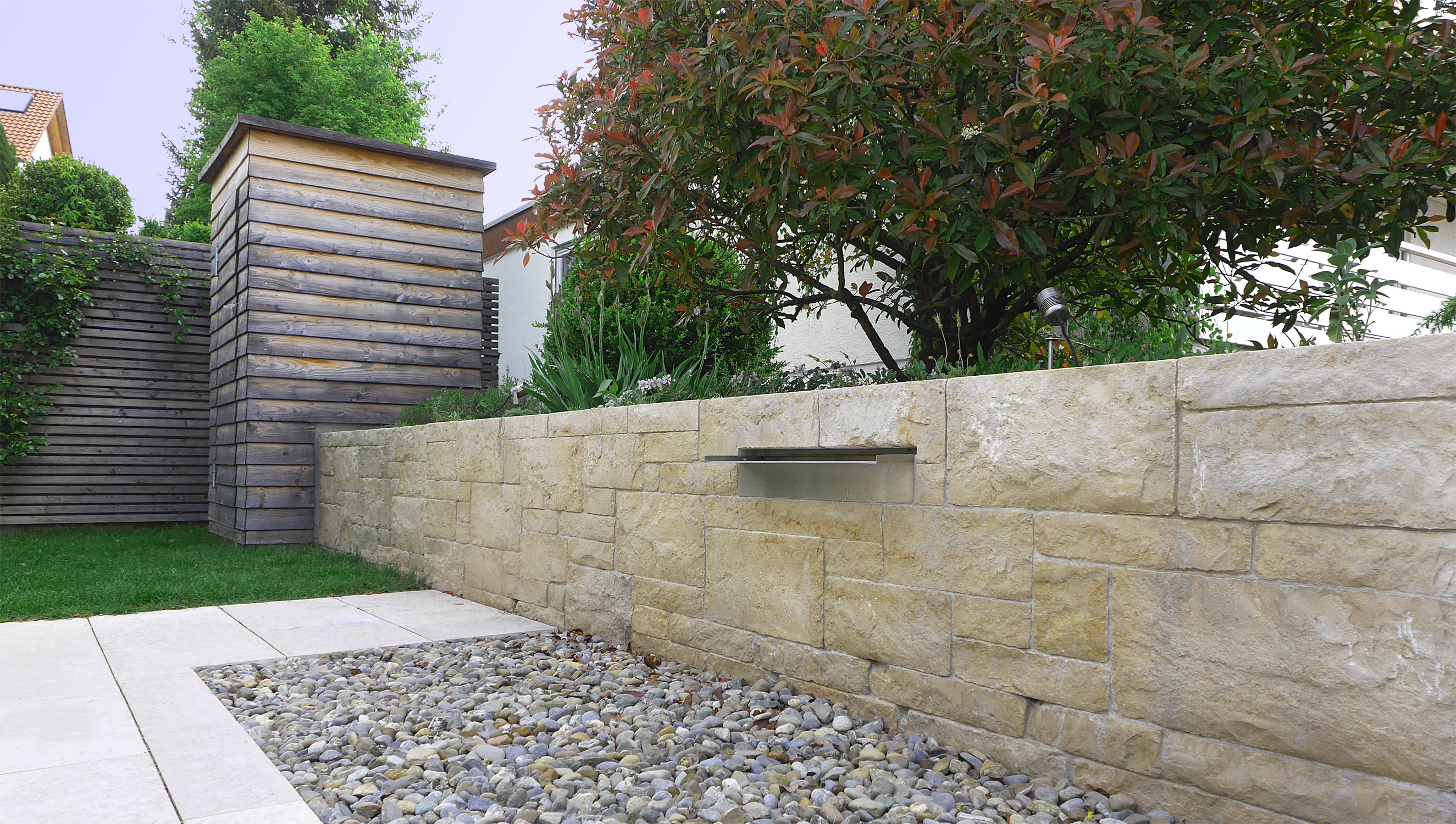 Natursteinmauer bauen lassen Referenzprojekte Rosenrot GmbH