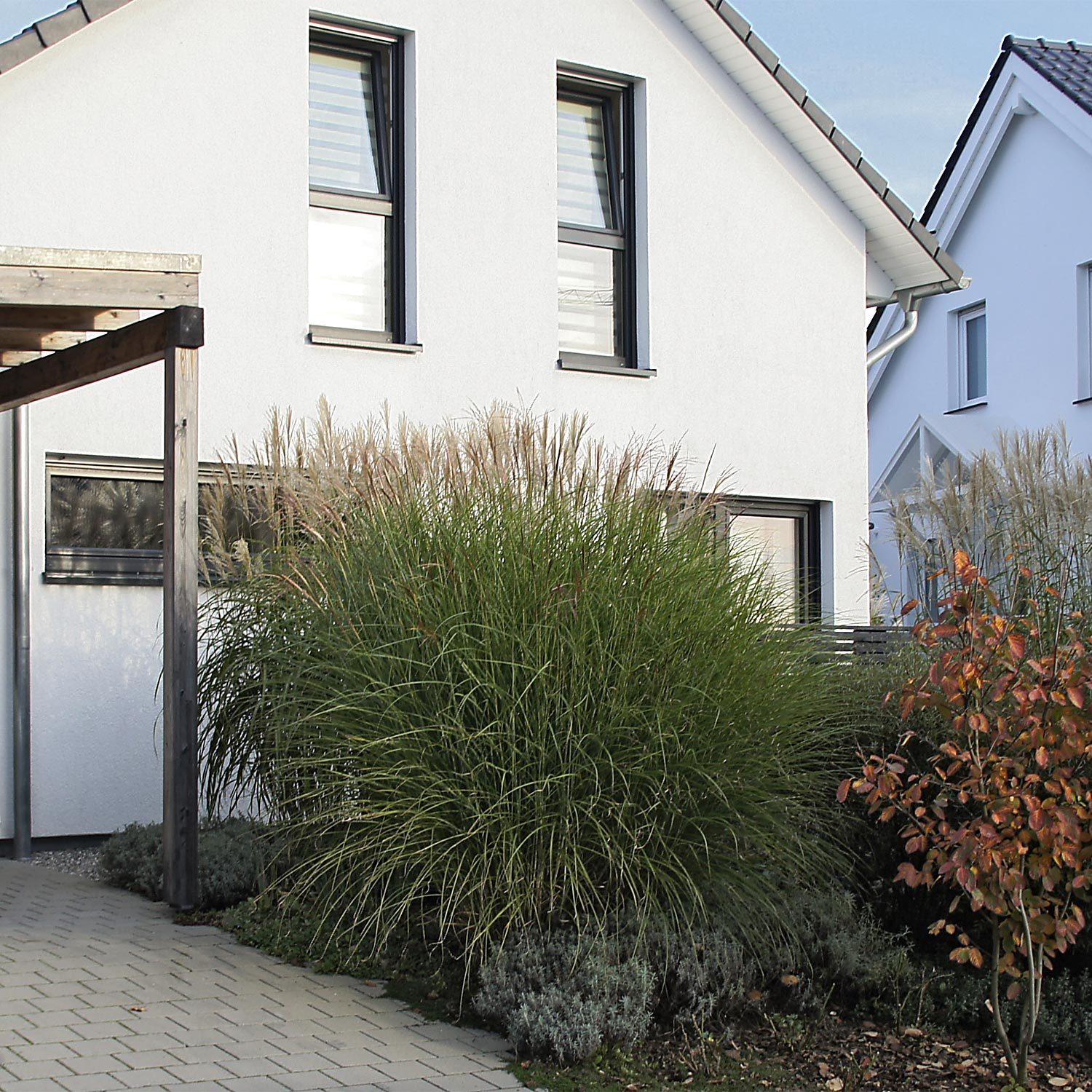 Ein kleiner Garten in der Nähe von Plochingen von der Straße aus gesehen