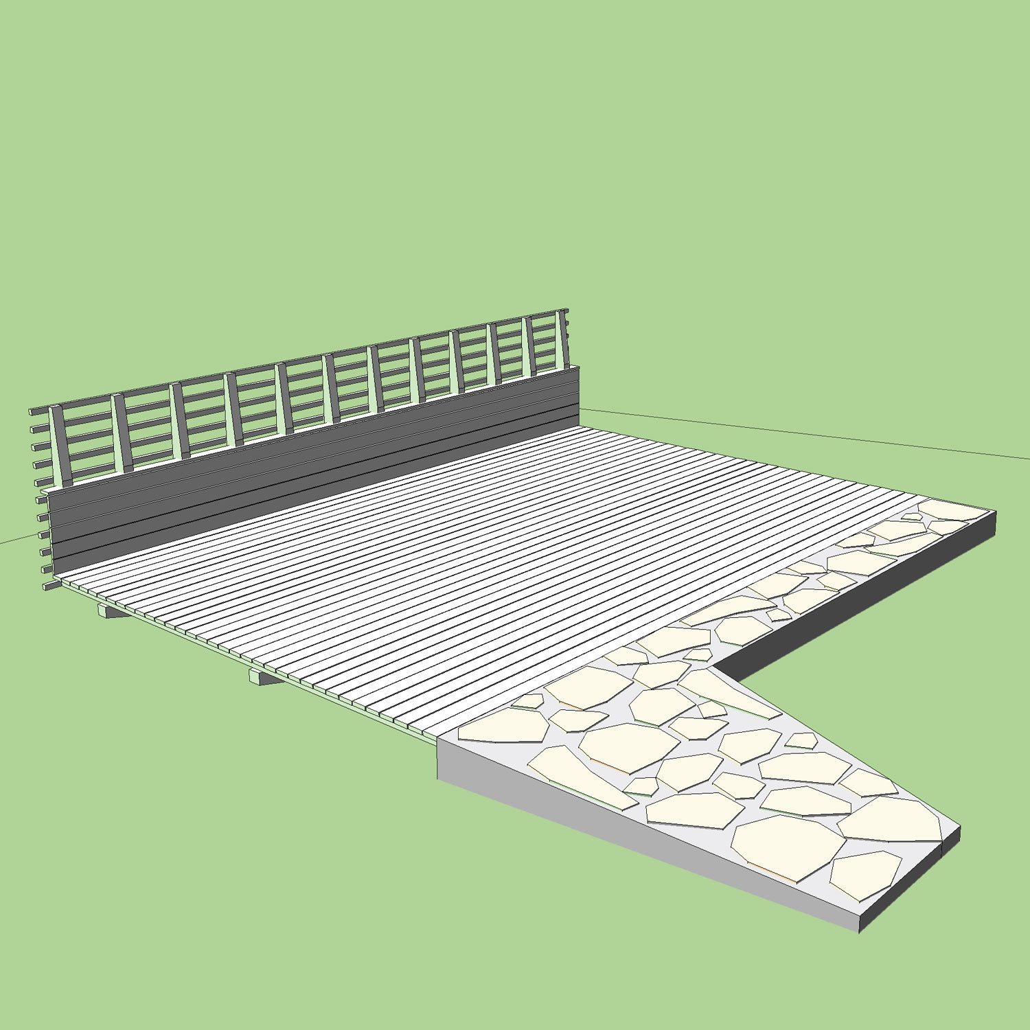 Gartenplanung Beispiel Holzterrasse in Nürtingen